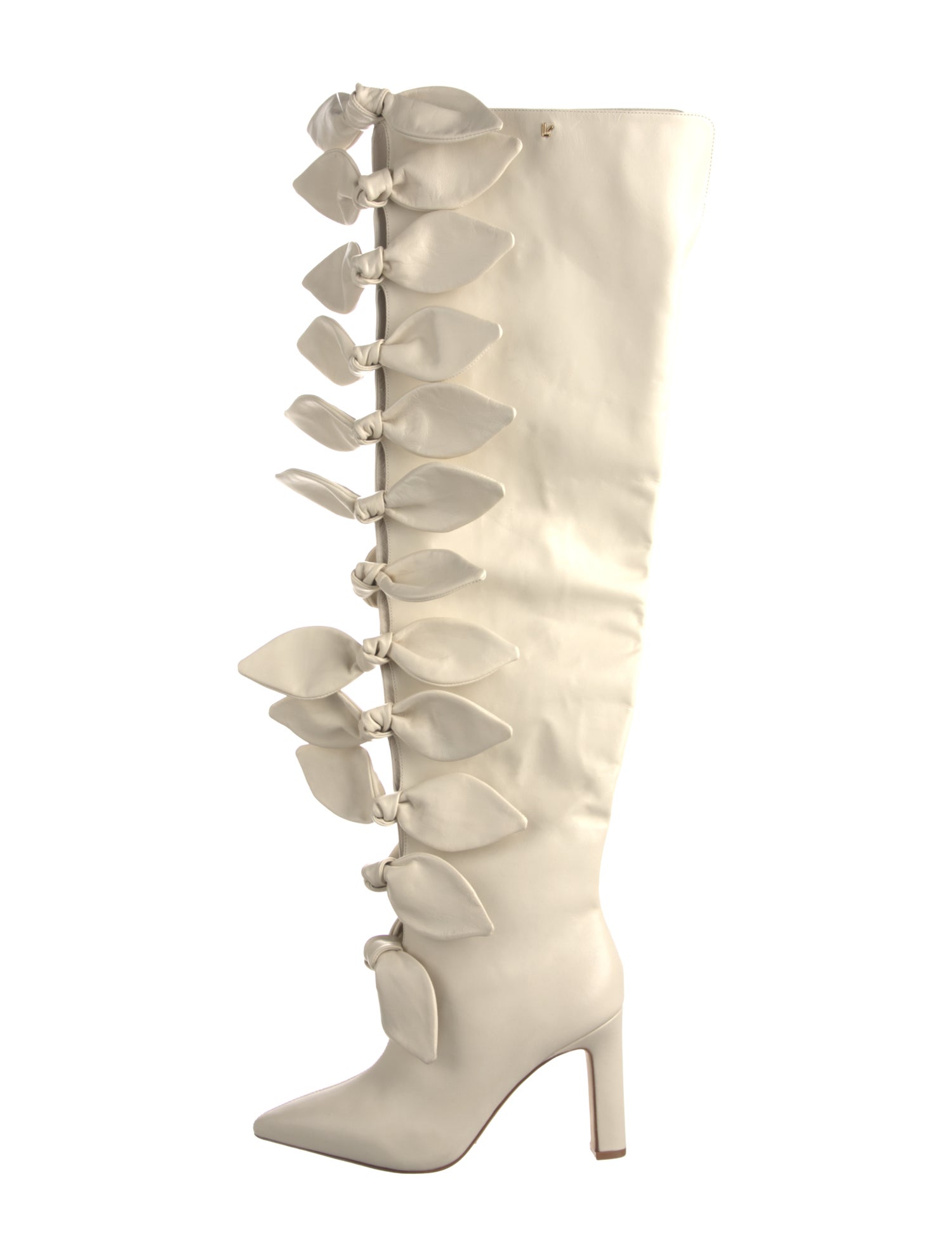 Larroude x Jonathan Cohen Leather Bow Accents Boots