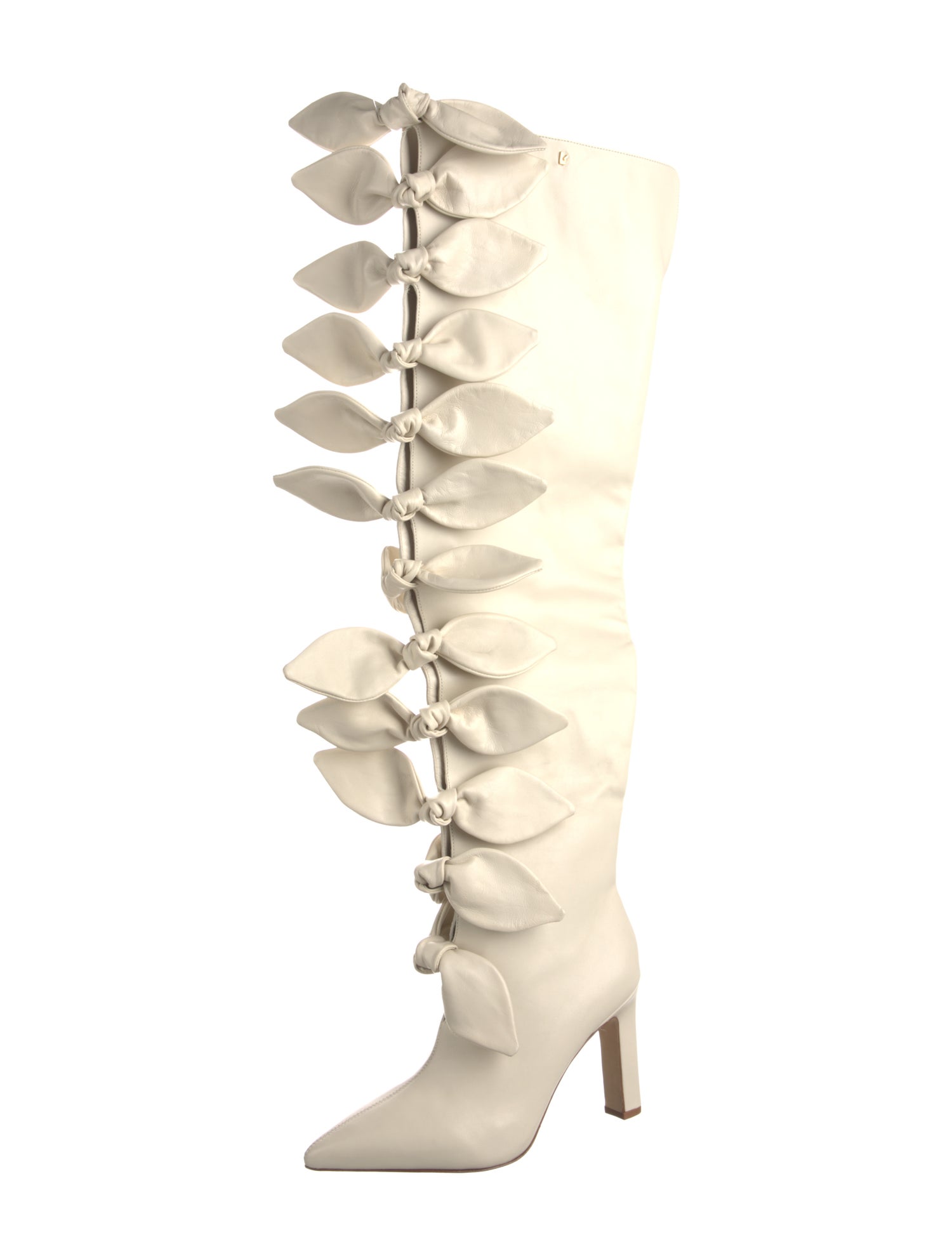 Larroude x Jonathan Cohen Leather Bow Accents Boots