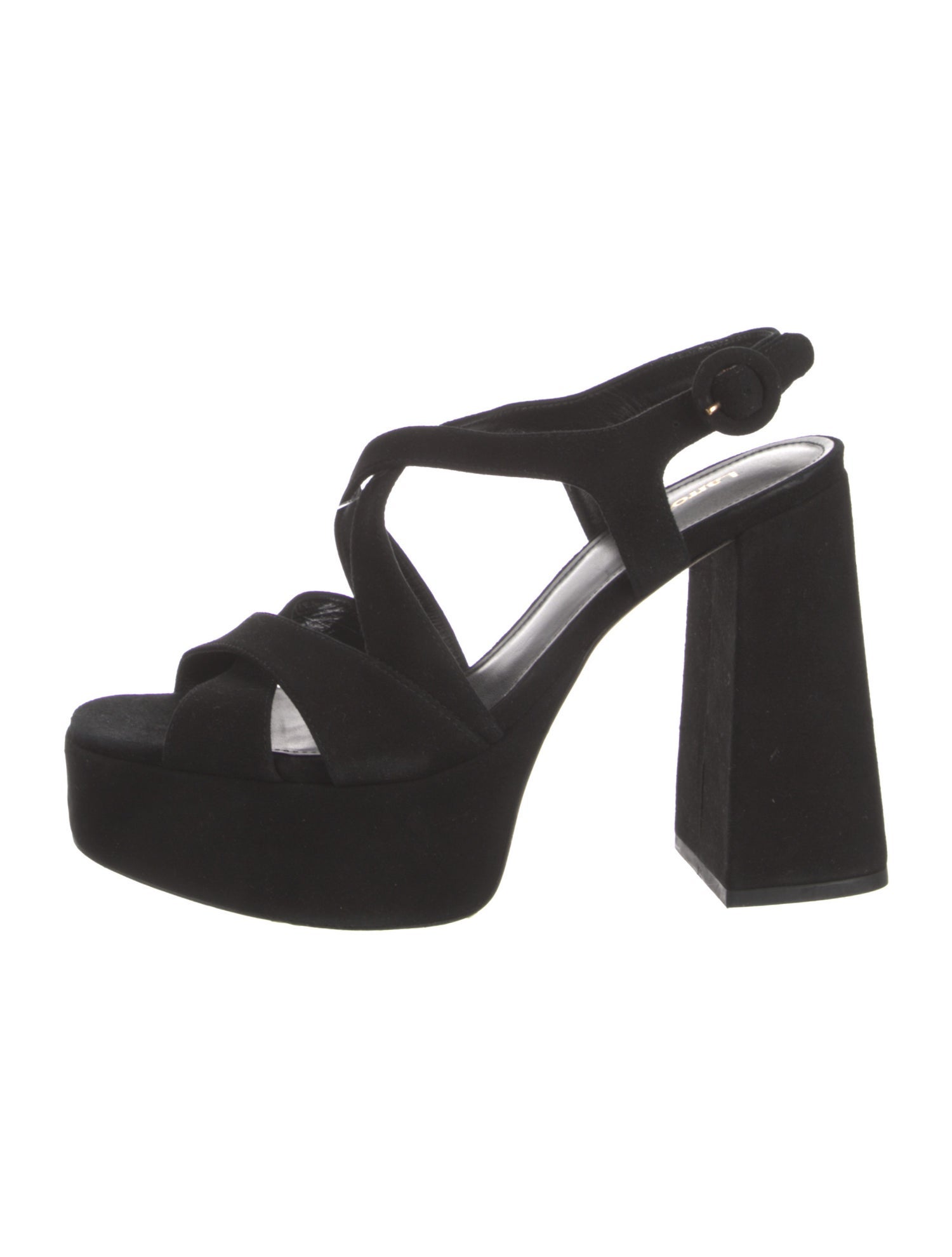 Larroude Suede Leather Trim Embellishment Slingback Sandals