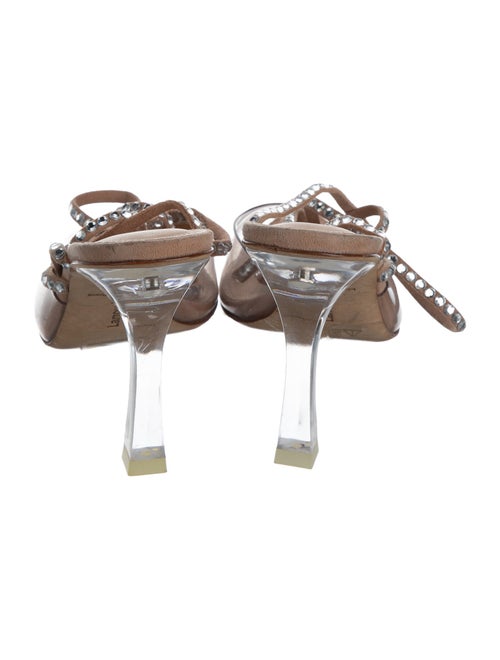 Larroude PVC Crystal Embellishments T-Strap Pumps