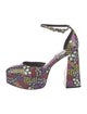 Larroude Patent Leather Floral Print D'Orsay Pumps