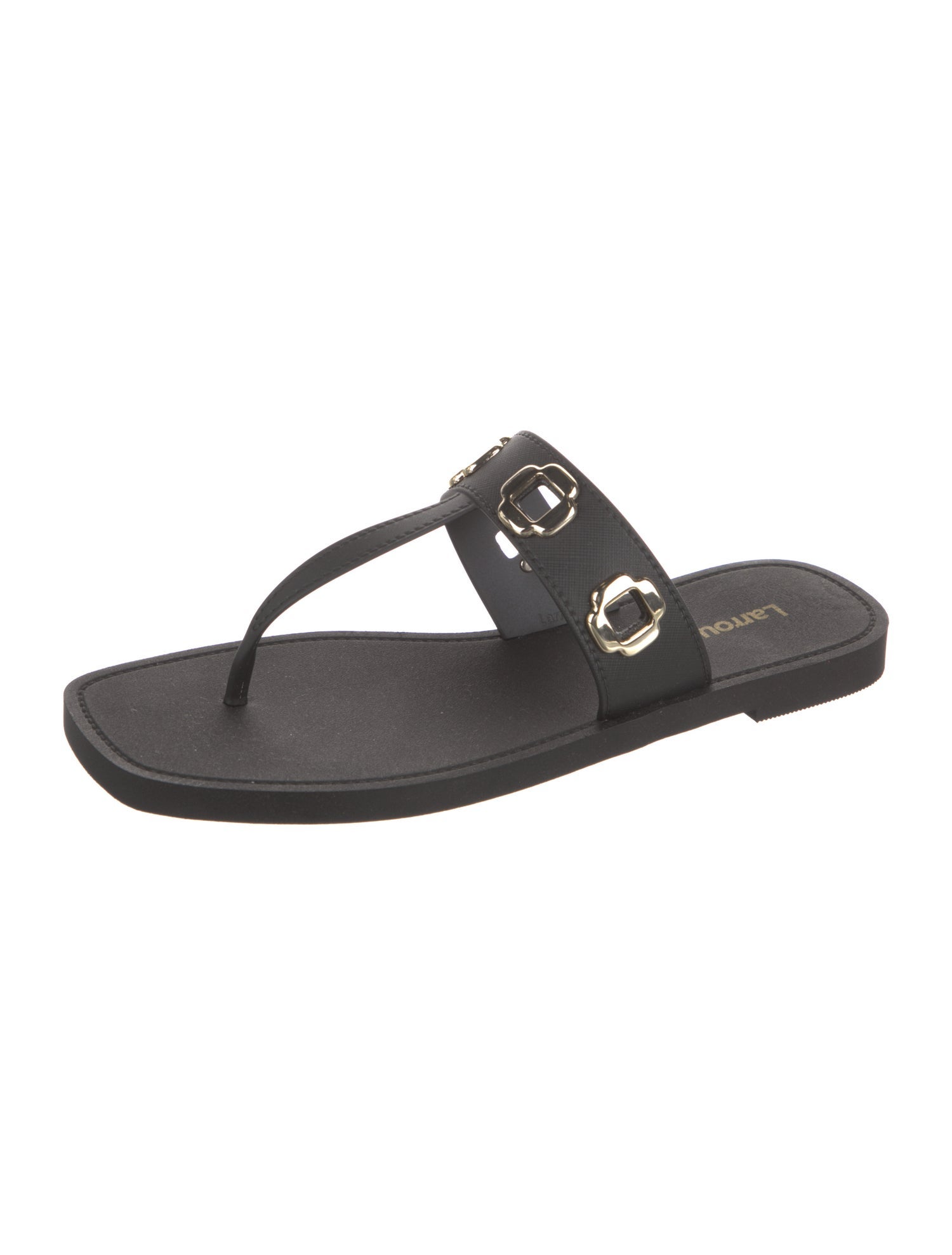 Larroude Leather Flip Flops