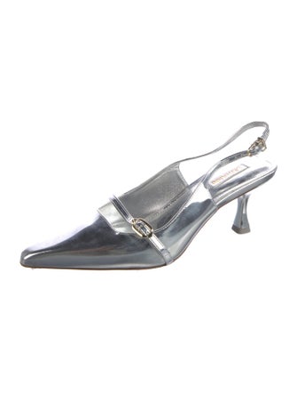 Larroude Patent Leather Slingback Pumps