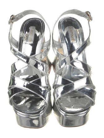 Larroude Patent Leather Slingback Sandals