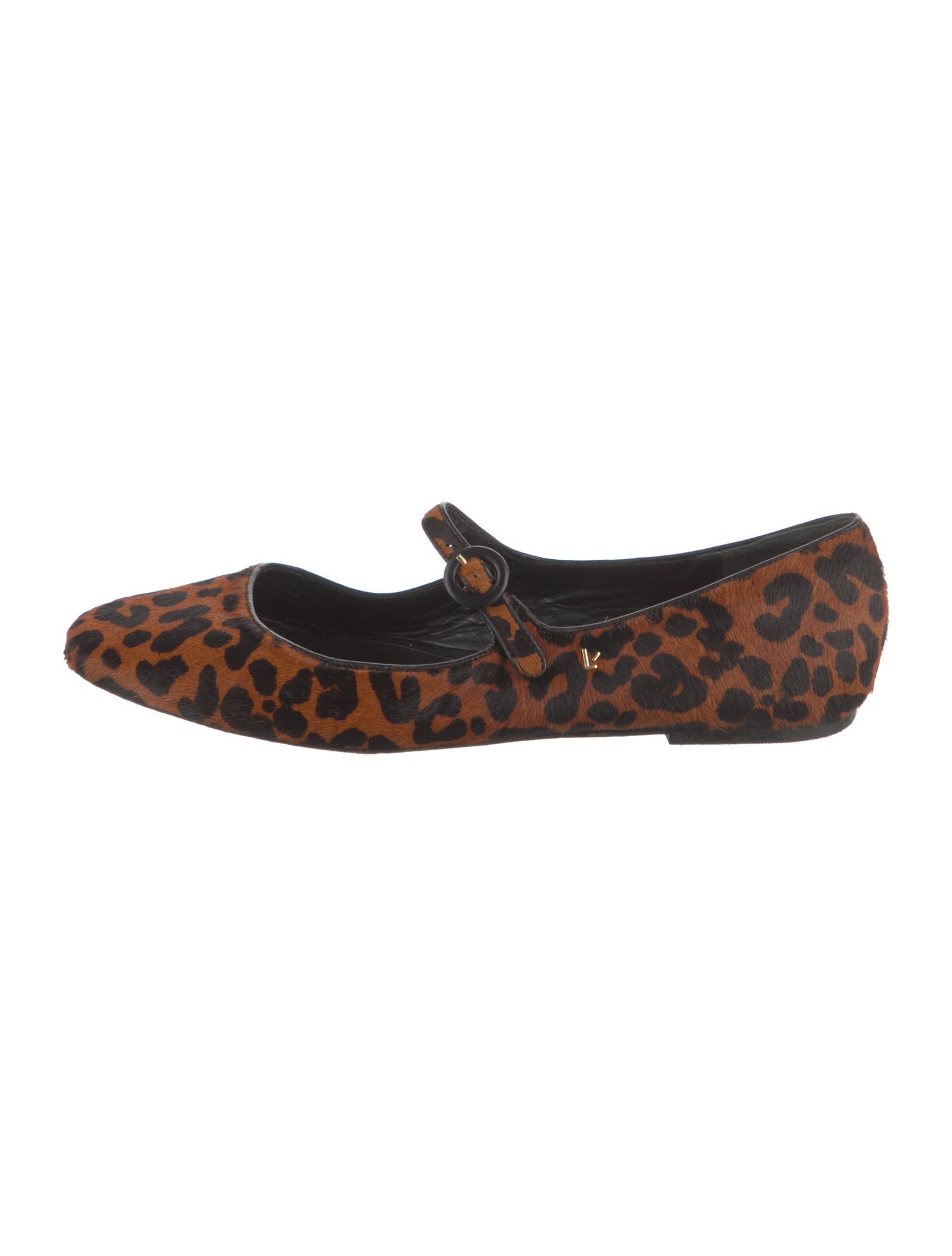 Larroude Ponyhair Animal Print Mary Jane Flats