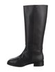 Larroude Leather Embroidered Accent Riding Boots