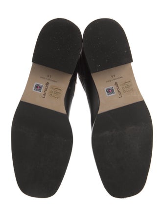 Larroude Leather Embroidered Accent Riding Boots