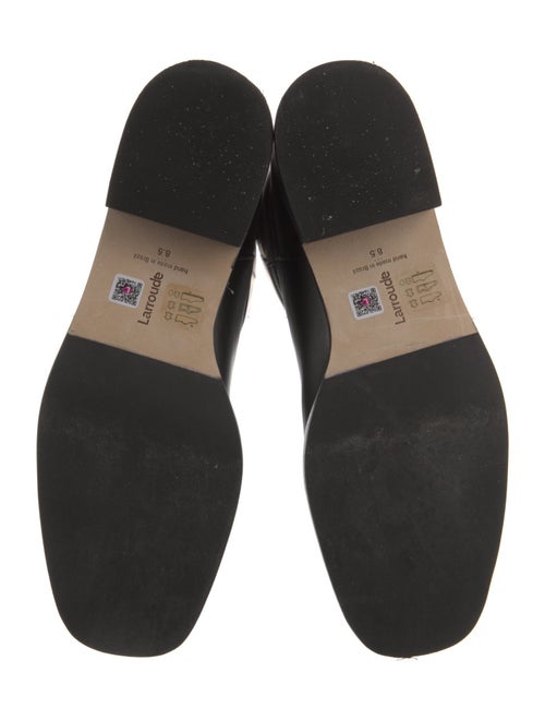 Larroude Leather Embroidered Accent Riding Boots