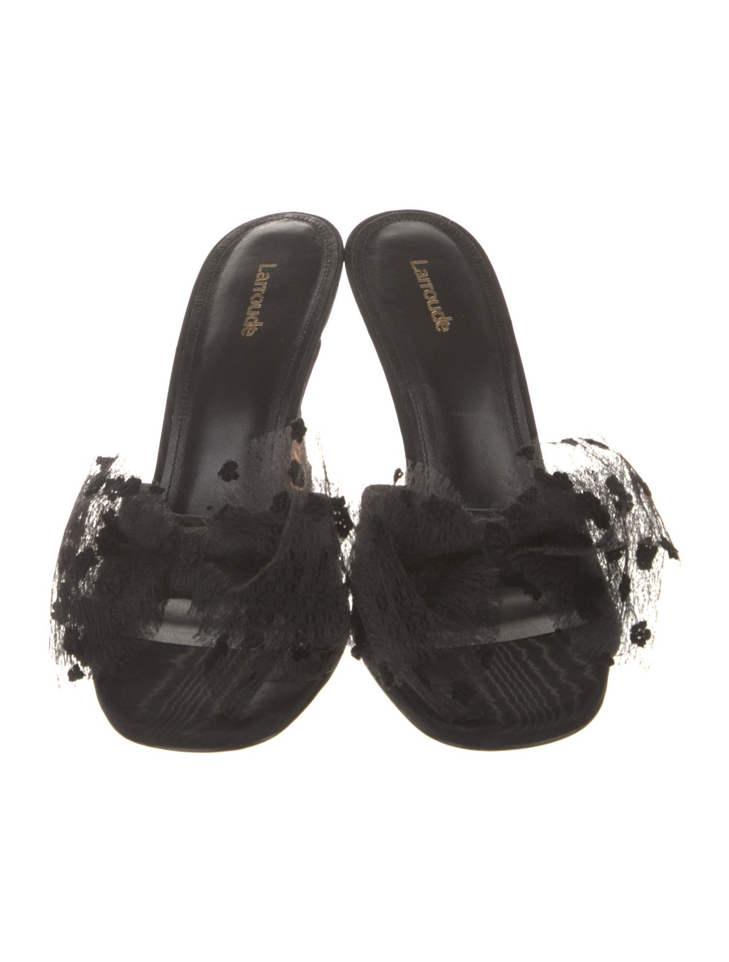 Larroude Velvet Mesh Accents Slides