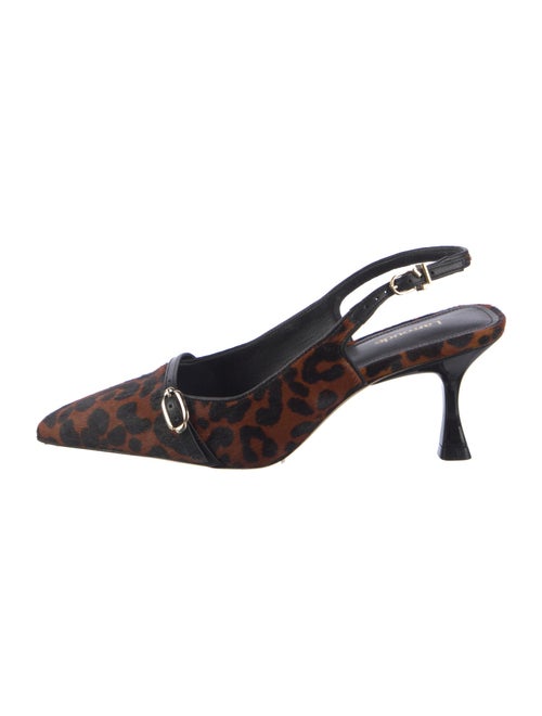 Larroude Ponyhair Printed Slingback Pumps