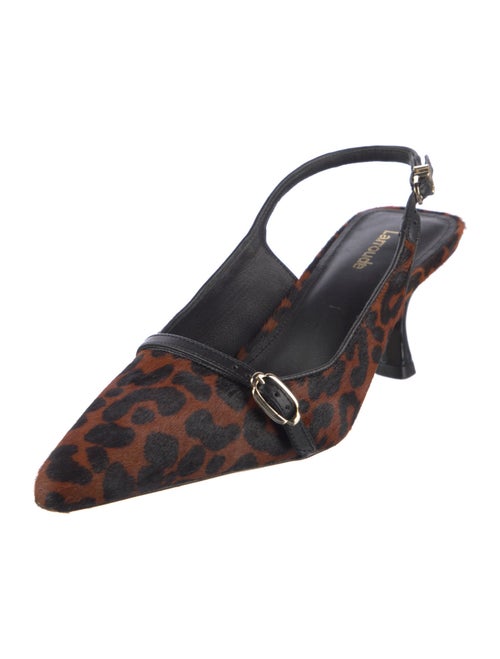 Larroude Ponyhair Printed Slingback Pumps