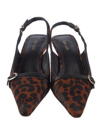 Larroude Ponyhair Printed Slingback Pumps