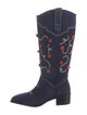 Larroude Suede Patterned Riding Boots