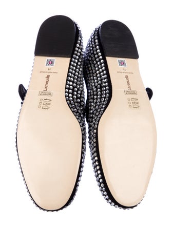 Larroude Suede Studded Accents Mary Jane Flats