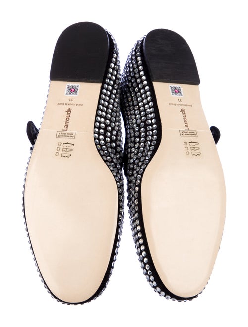 Larroude Suede Studded Accents Mary Jane Flats