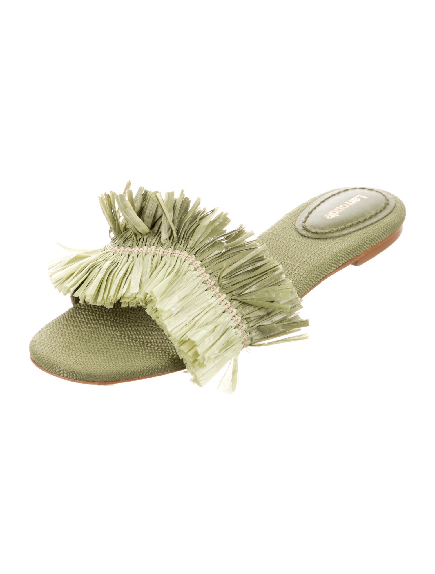 Larroude Raffia Slides