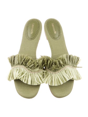 Larroude Raffia Slides