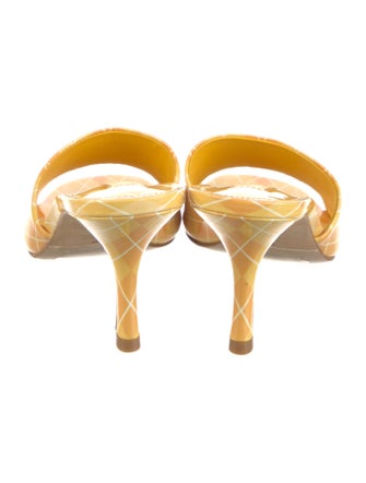 Larroude Patent Leather Printed Slides