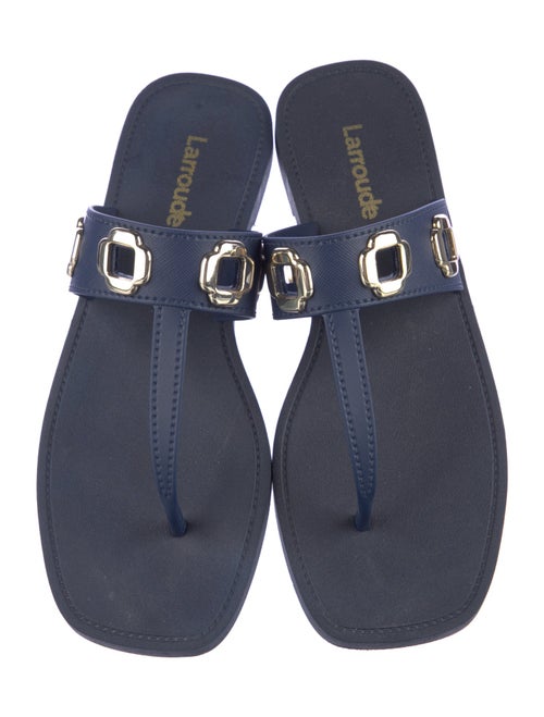 Larroude Rubber T-Strap Sandals