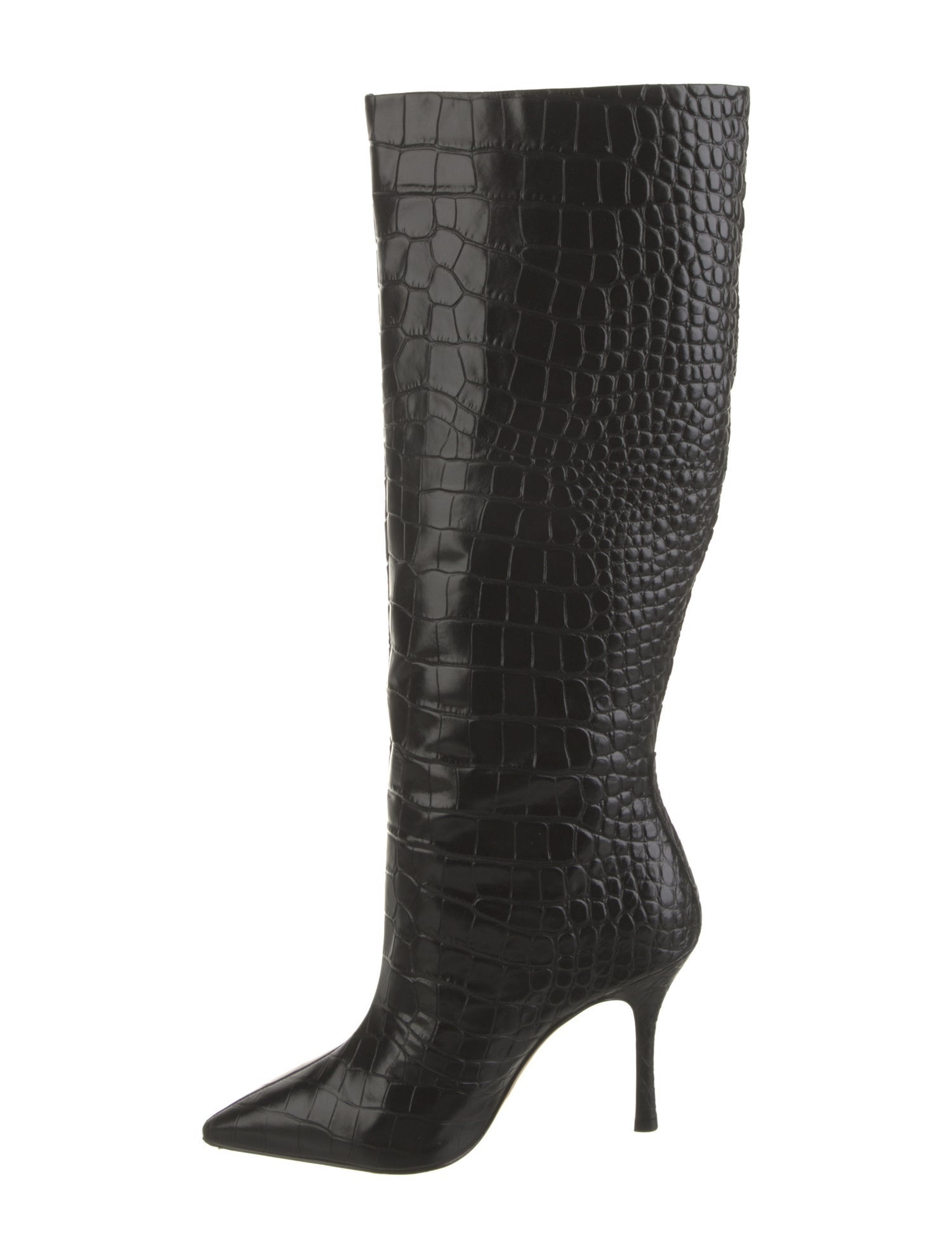 Larroude Embossed Leather Patterned Boots