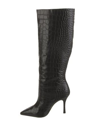 Larroude Embossed Leather Patterned Boots