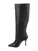 Larroude Embossed Leather Patterned Boots