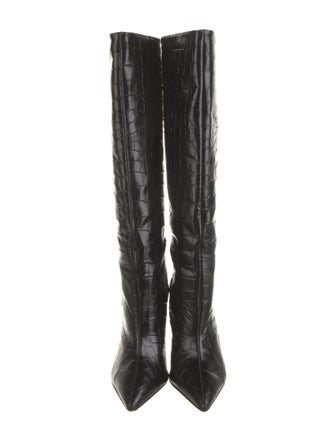 Larroude Embossed Leather Patterned Boots