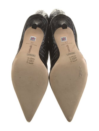 Larroude Embossed Leather Patterned Boots