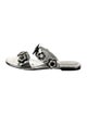Larroude Patent Leather Studded Accents Slides