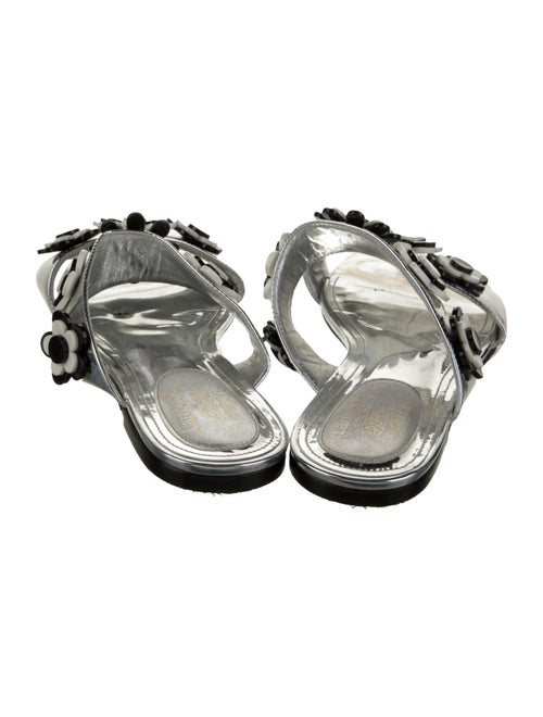 Larroude Patent Leather Studded Accents Slides