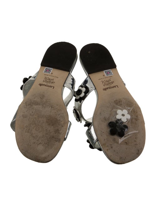 Larroude Patent Leather Studded Accents Slides