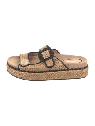 Larroude Raffia Animal Print Espadrilles