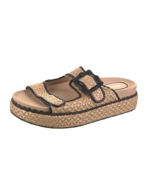 Larroude Raffia Animal Print Espadrilles
