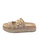 Larroude Straw Floral Print Espadrilles