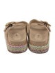 Larroude Straw Floral Print Espadrilles