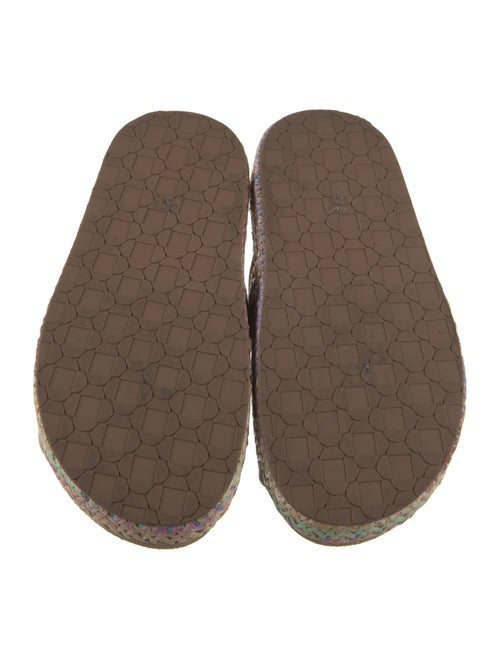 Larroude Straw Floral Print Espadrilles