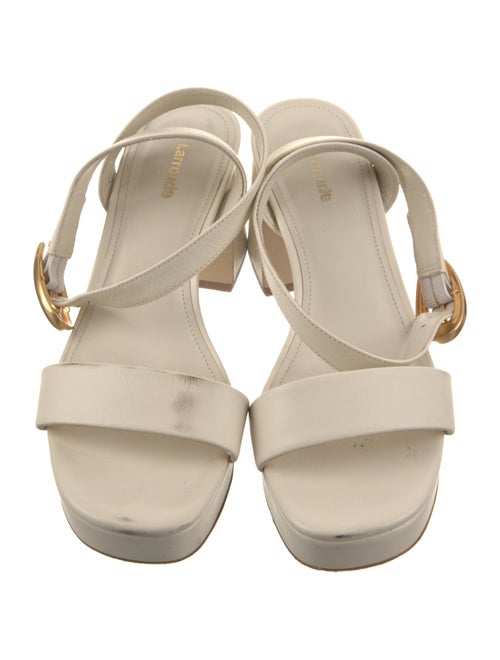 Larroude Leather Animal Print Sandals