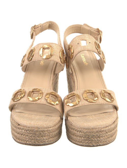 Larroude Raffia Studded Accents Espadrilles
