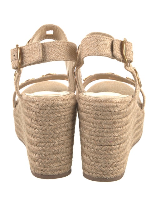 Larroude Raffia Studded Accents Espadrilles