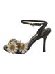 Larroude Leather Floral Print Sandals