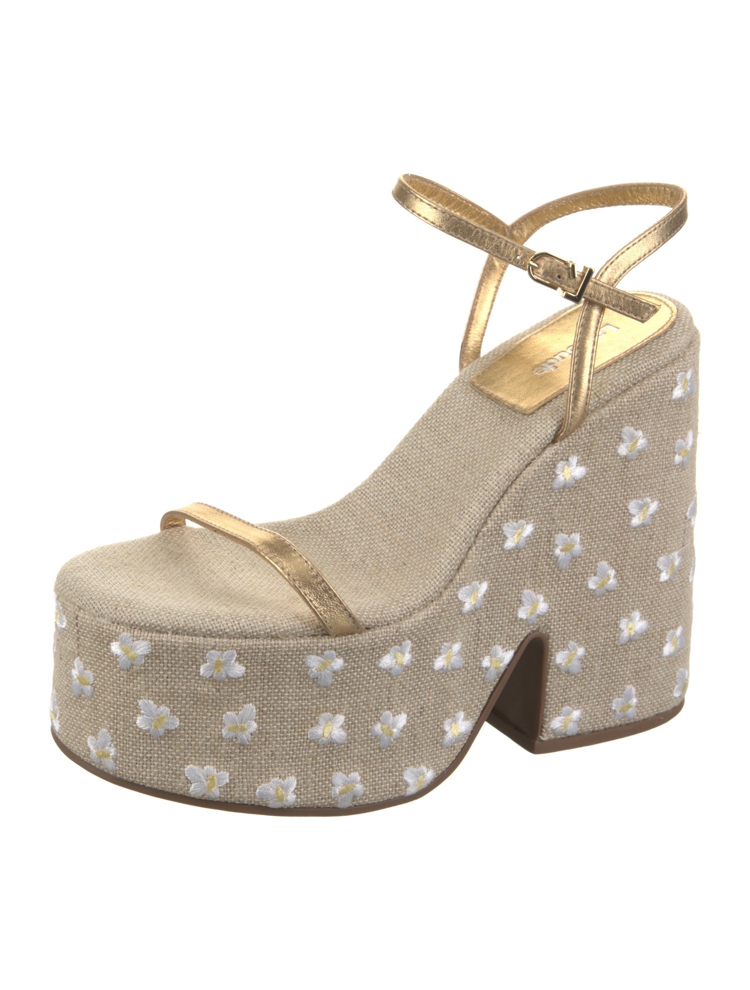 Larroude Leather Animal Print Sandals