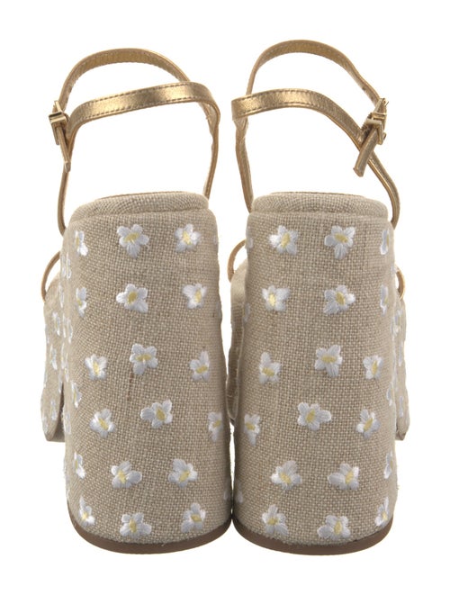 Larroude Leather Animal Print Sandals