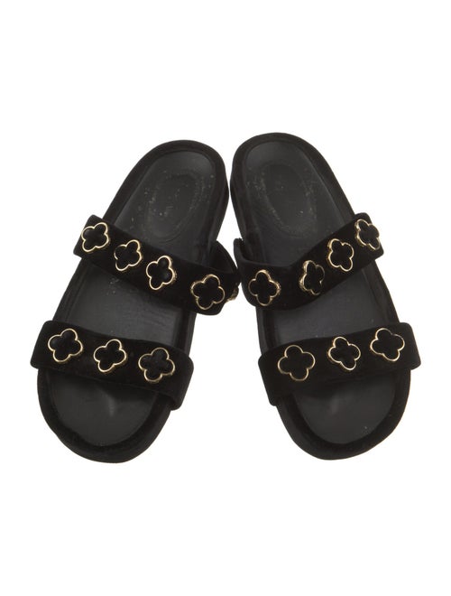 Larroude Velvet Studded Accents Slides
