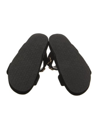 Larroude Velvet Studded Accents Slides