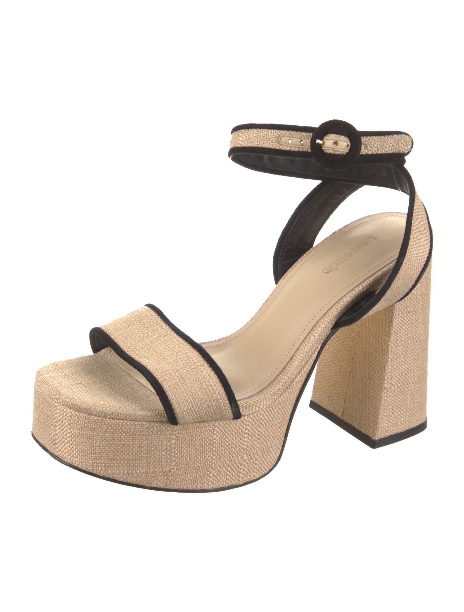 Larroude Raffia Sandals