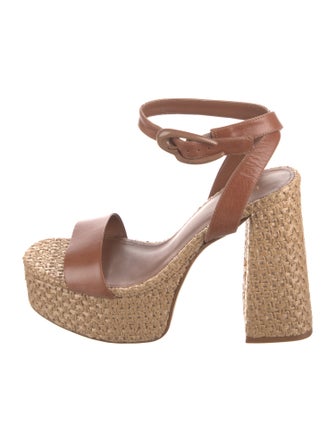 Larroude Leather Printed Espadrilles