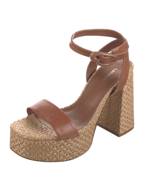 Larroude Leather Printed Espadrilles