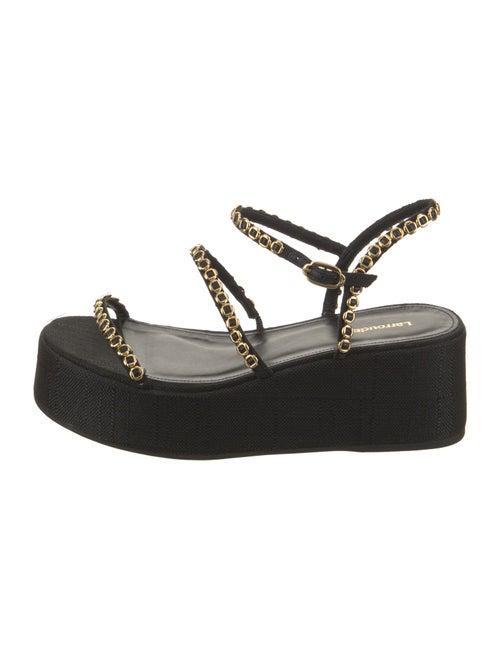 Larroude Raffia Studded Accents Espadrilles