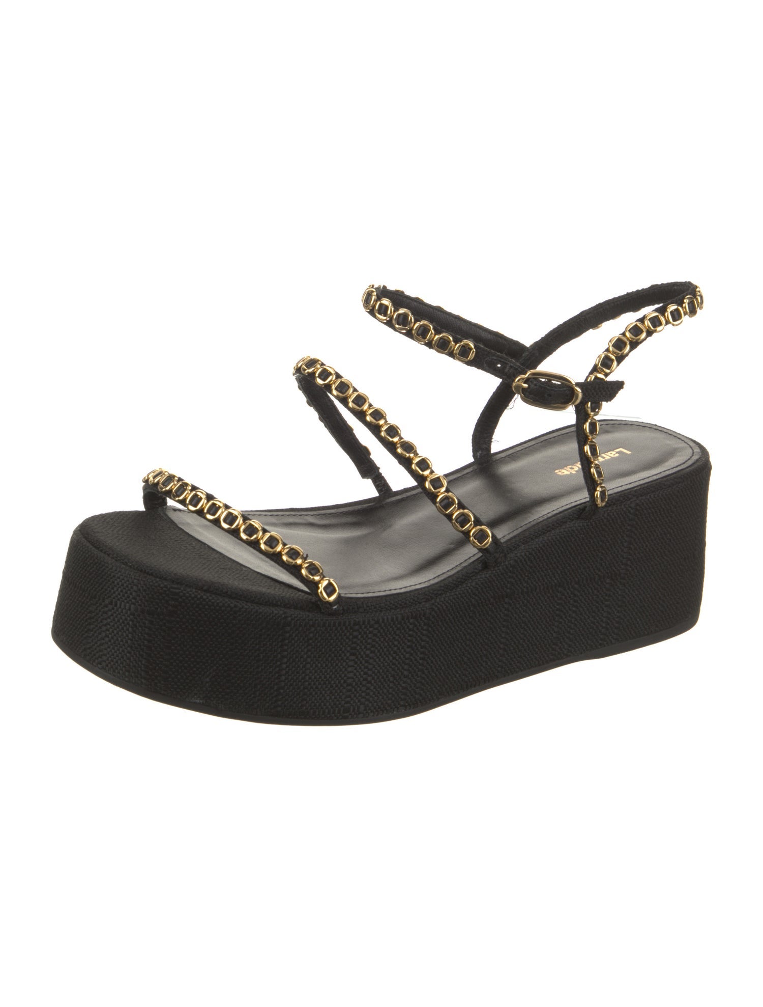 Larroude Raffia Studded Accents Espadrilles