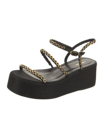 Larroude Raffia Studded Accents Espadrilles